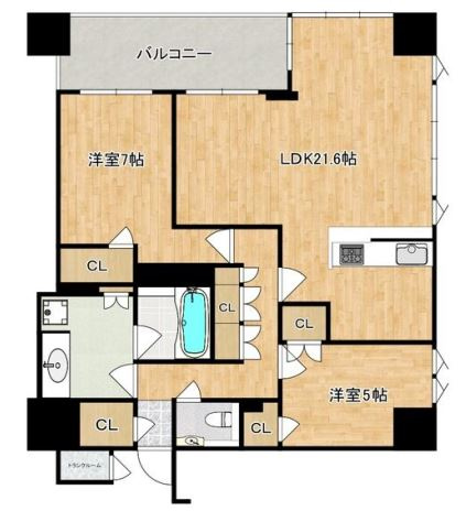クレヴィアタワー御堂筋本町の間取り