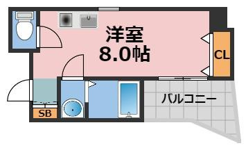 エルミタージュ難波南Ⅱの間取り