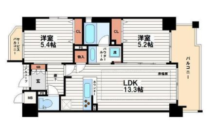 エステムコート谷町四丁目の間取り