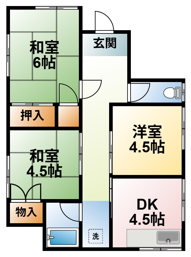 家徳コーポBの間取り