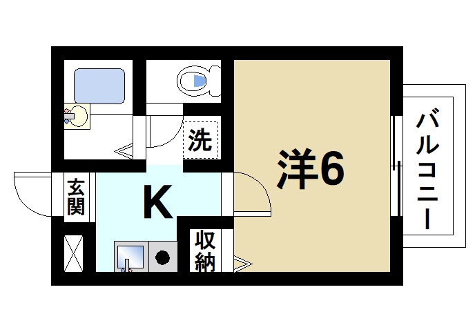 ハイツニューアイリスの間取り|風通しがよく快適な間取りです