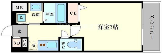 エグゼ難波西Ⅳの間取り