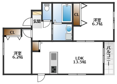 【間取り】 | プランドール刀根山