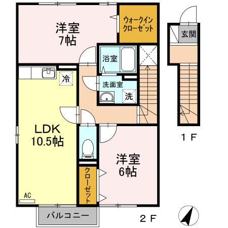 【間取り】 | ボヌール･ＳＮ　B棟