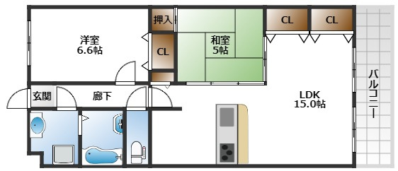 【間取り】 | カスティージョ緑地