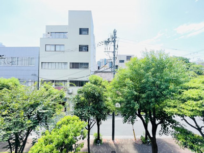 【展望】 | グランドメゾン玉造中央 | ■2階部分ですが、前面の建物まで十分に距離が御座いますので、開放的になっております。