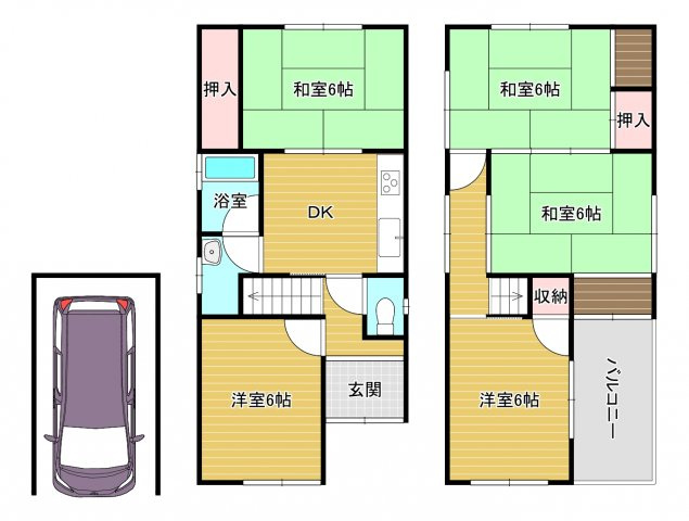 堺市中区深阪二丁戸建の間取り