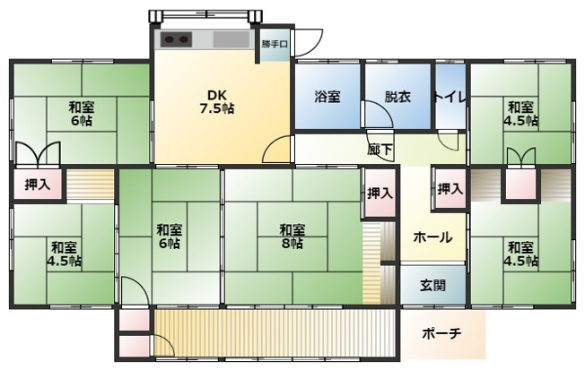 【間取り】 | 夏吉戸建て | 母屋
