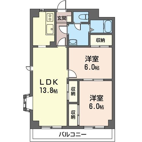 【間取り】 | アベニューすみれが丘【SHM】 | カップルさんやファミリーさんにもオススメの2LDKタイプ！
