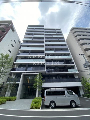 【外観】 | ルネフラッツ谷町四丁目 | 緑ありのスタイリッシュな外観のマンションです♪