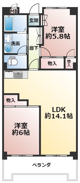 セゾン皿沼の間取り