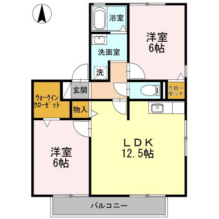 カムール高畑 Ｂの間取り