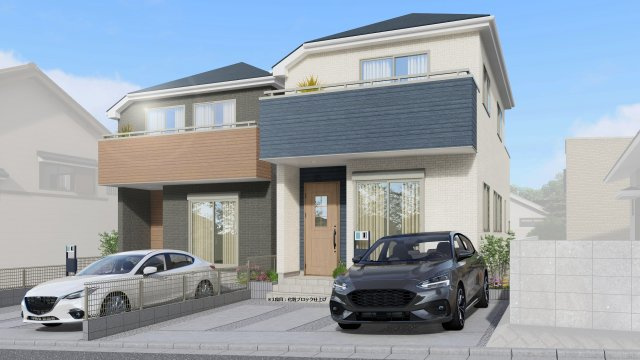 広島市安佐南区伴東８丁目の新築一戸建の外観パース