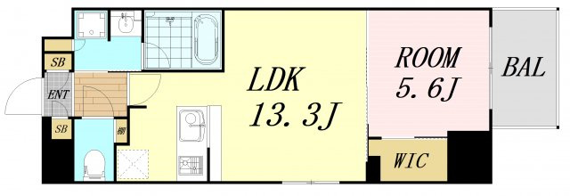 ディームス北浜　仲介手数料無料の間取り