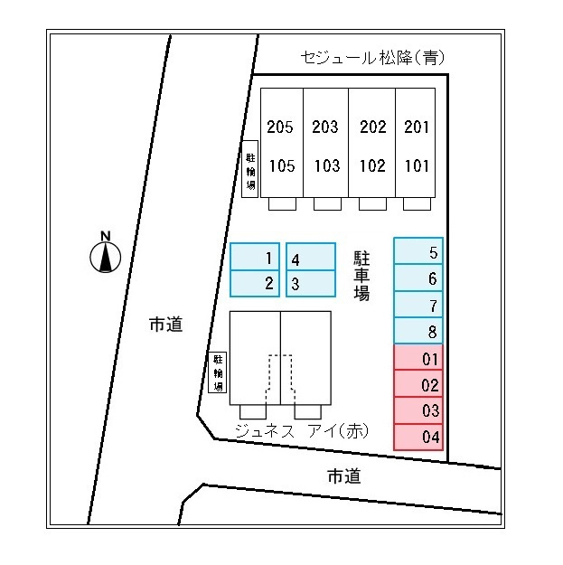 セジュール松降の駐車場|駐車場
