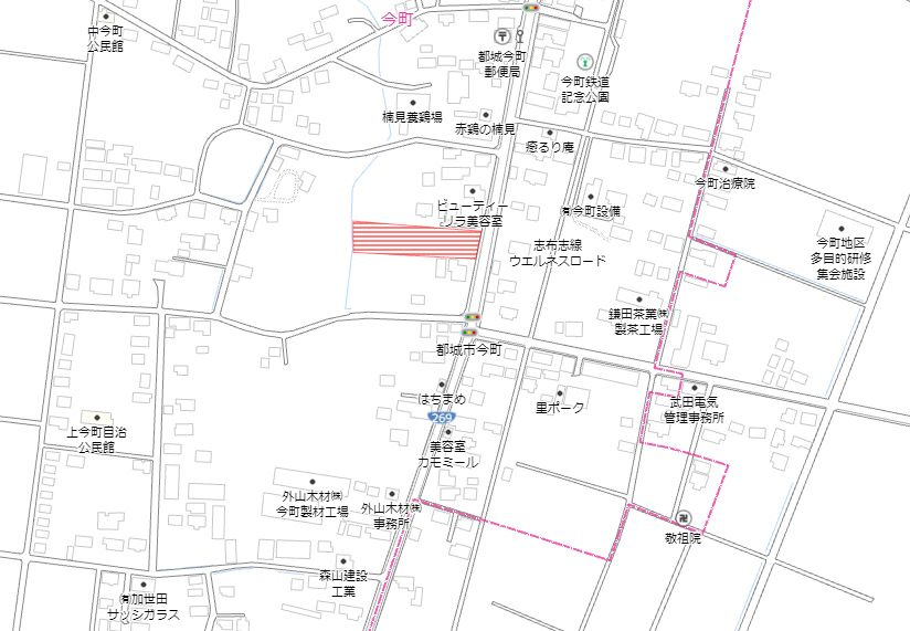 都城市今町の売地の土地図