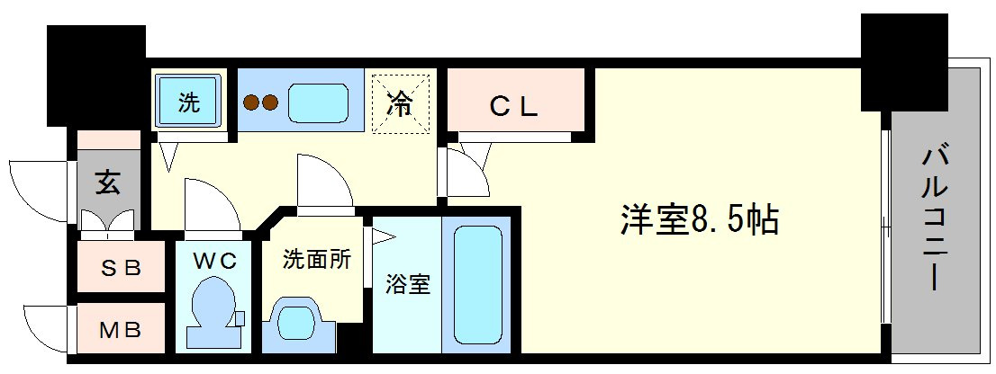クリスタルグランツ梅田IIの間取り|クリスタルグランツ梅田II　開放感のある間取り