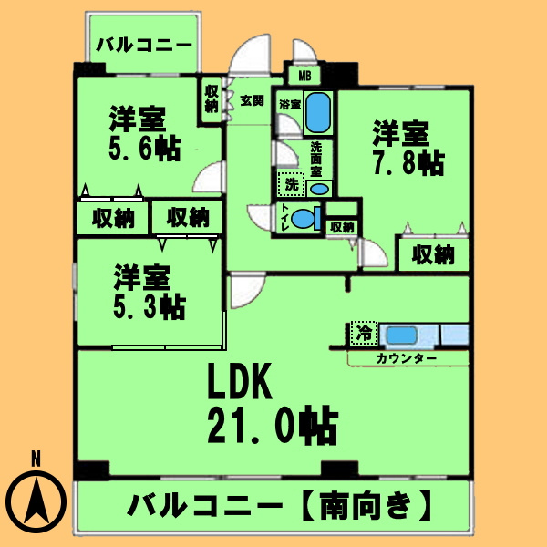 サンク・エトワールの間取り|間取り反転タイプ