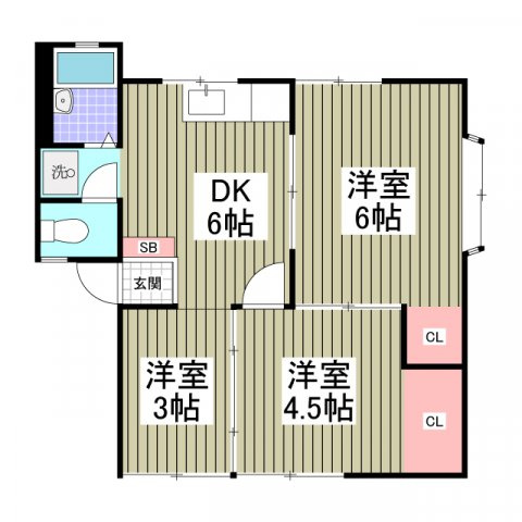 【間取り】 | サン若松2号館