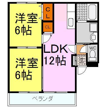 フルーレの間取り|広々２ＬＤＫ