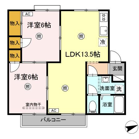 エアフォルクA棟の間取り