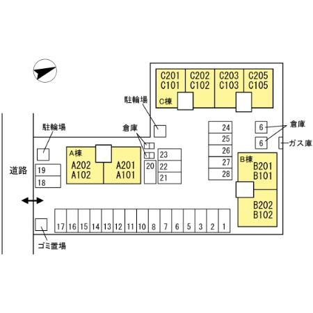 エアフォルクA棟の区画図