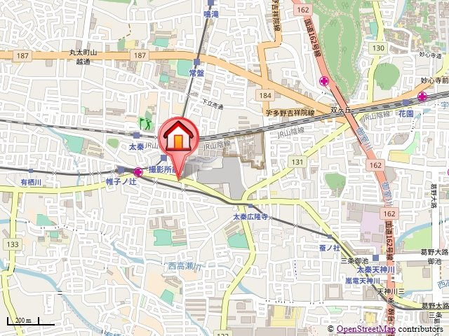 フラッツ太秦の地図