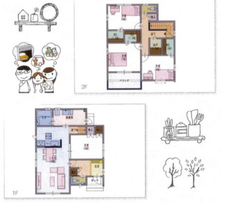 【間取り】 | 円座町  | (4号棟)、4LDK、土地面積186.12m2、建物面積110.95m2