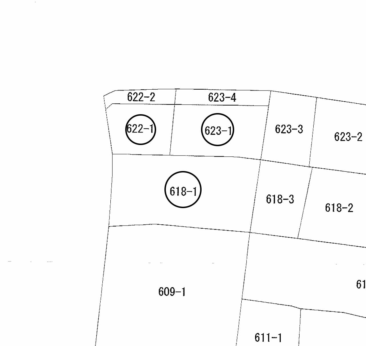 足利市駒場町の売地の区画図