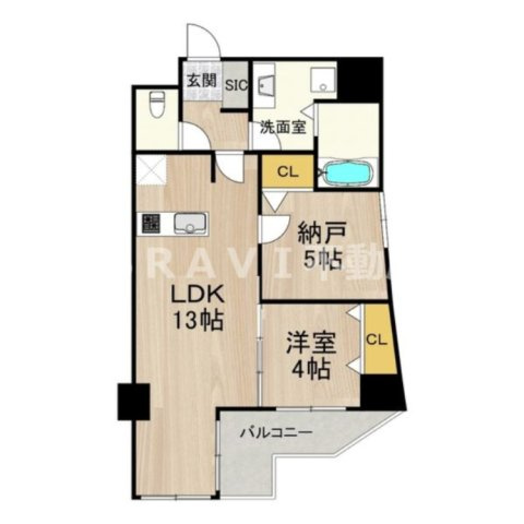 レジディア堺筋本町プレイス　BRAVI不動産の間取り|【レジディア堺筋本町プレイス】間取り