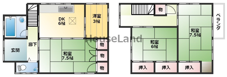 田野戸建の間取り