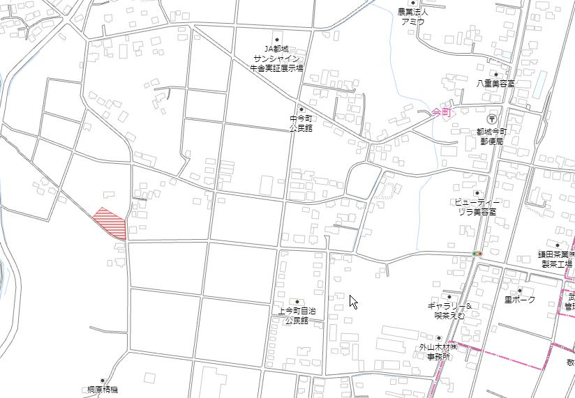都城市今町の売地の土地図