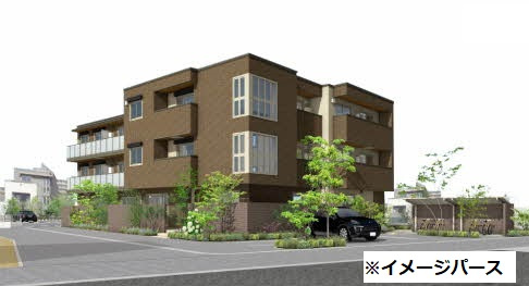 倉敷市平田のアパートの外観|イメージパース