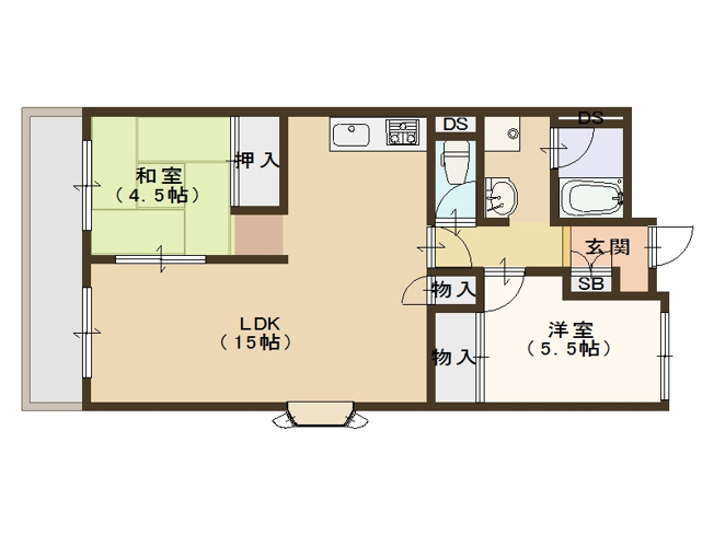 【間取り】 | パレ北加賀屋