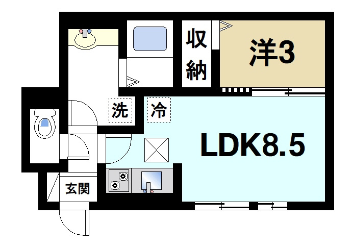 ミコルミナスの間取り|一人暮らしも快適に満喫できます