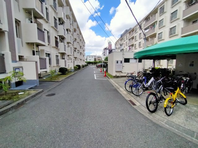 深江橋コーポE棟の駐輪場|駐輪場です。