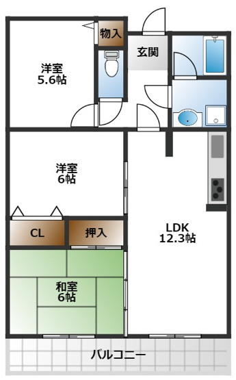 【間取り】 | ハイツ桃山Ⅱ