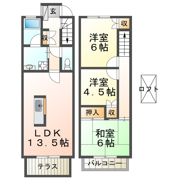 タウンハウス伊川谷の間取り