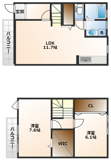 【間取り】 | ヴィラージュ刀根山Ⅲ