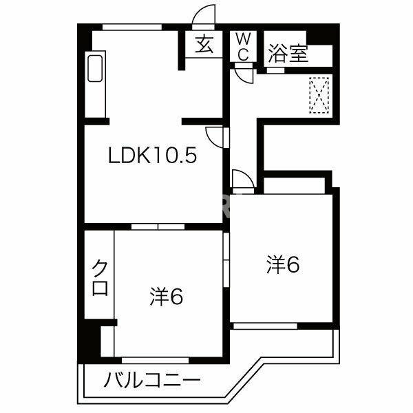 馬引コーポラスA棟の間取り
