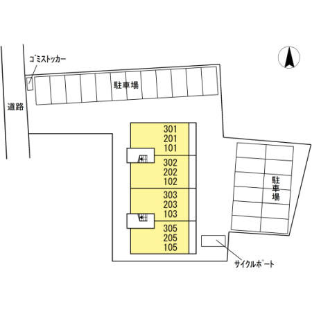 熊本市西区蓮台寺２丁目のアパートの区画図