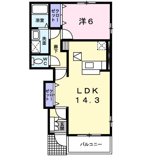 【間取り】 | アンジュ・ドゥ・ボヌールＢ
