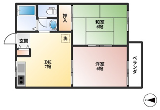 【間取り】 | タウニーイサカB棟