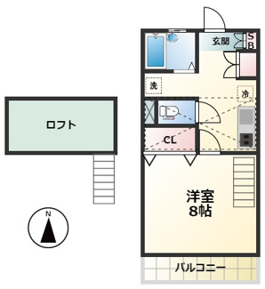【間取り】 | コーポゆめの木B