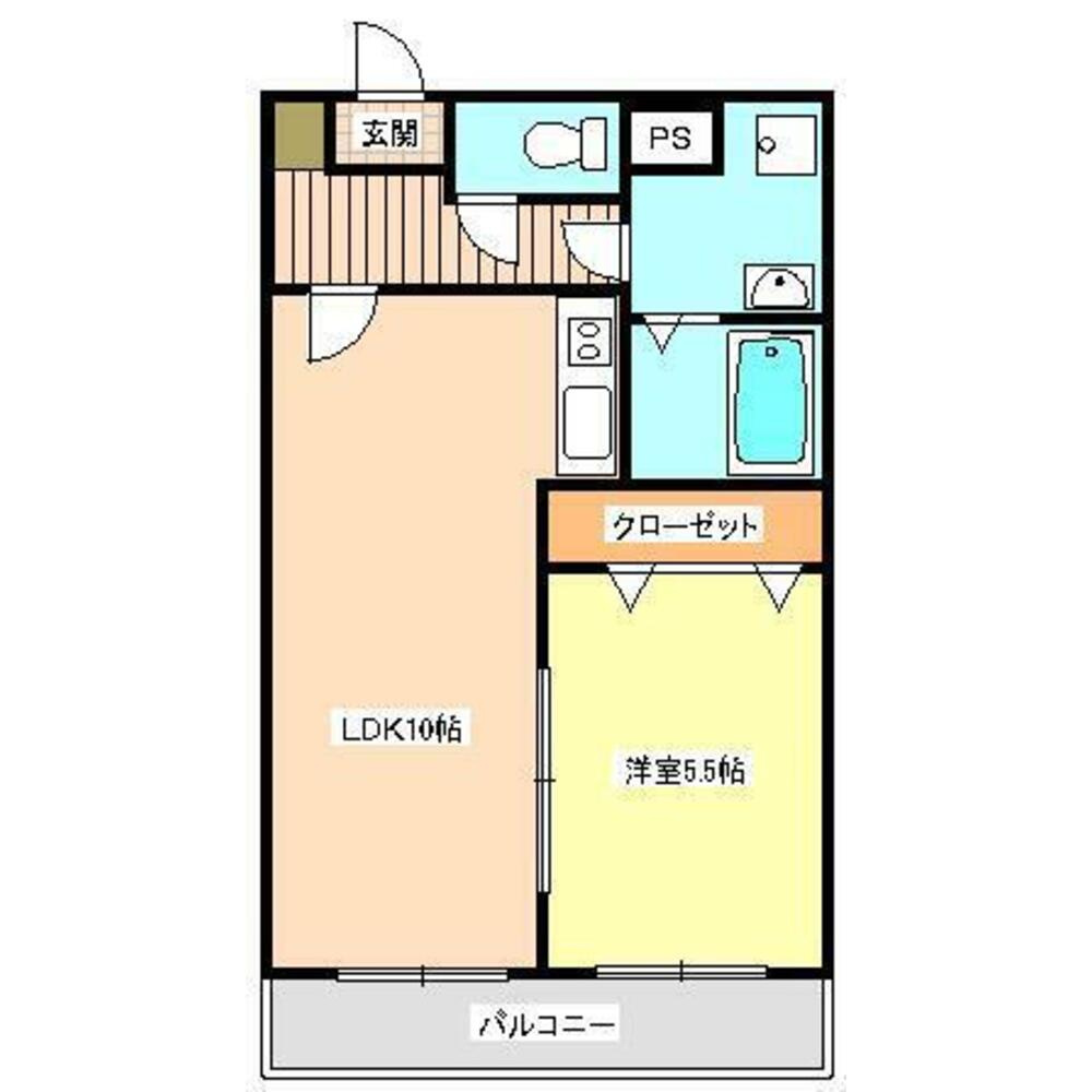 熊本市東区新南部３丁目の賃貸マンションの間取り