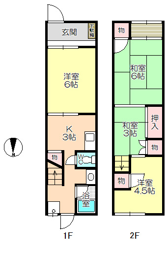 【間取り】 | 西難波町借家3