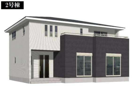 玉村町5期（全4棟）2号棟の外観パース|2号棟