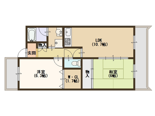 【間取り】 | ボヌール御崎