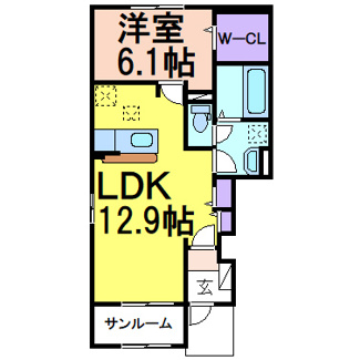 【間取り】 | RAY SHELL | 掲載写真は同建物・反転タイプのお部屋写真です。現況優先と致します。