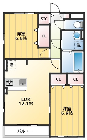 アムール サンドエルIの間取り